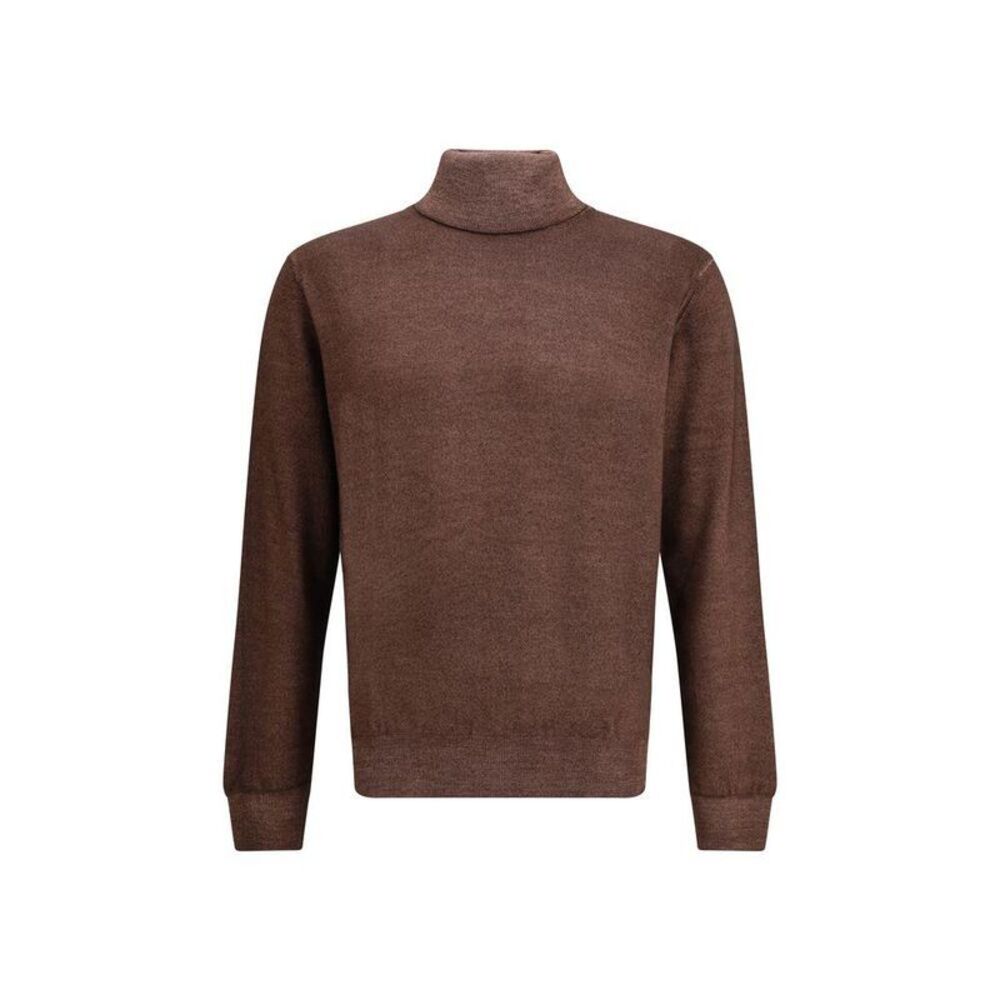 Cruciani Wool Turtleneck Sweater Men Brown Sweaters